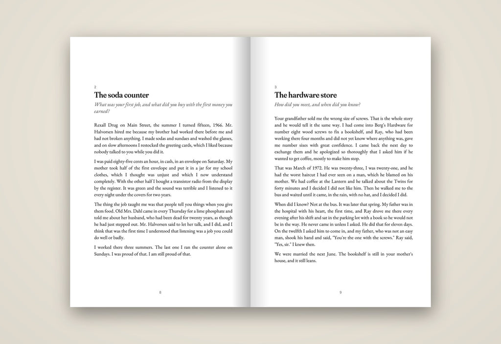 An open spread of the book: a chapter set in EB Garamond on cream paper