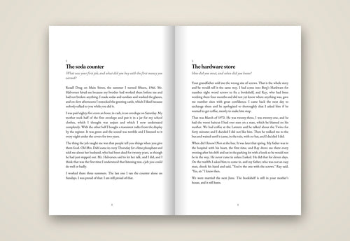 An open spread of the book: a chapter set in EB Garamond on cream paper